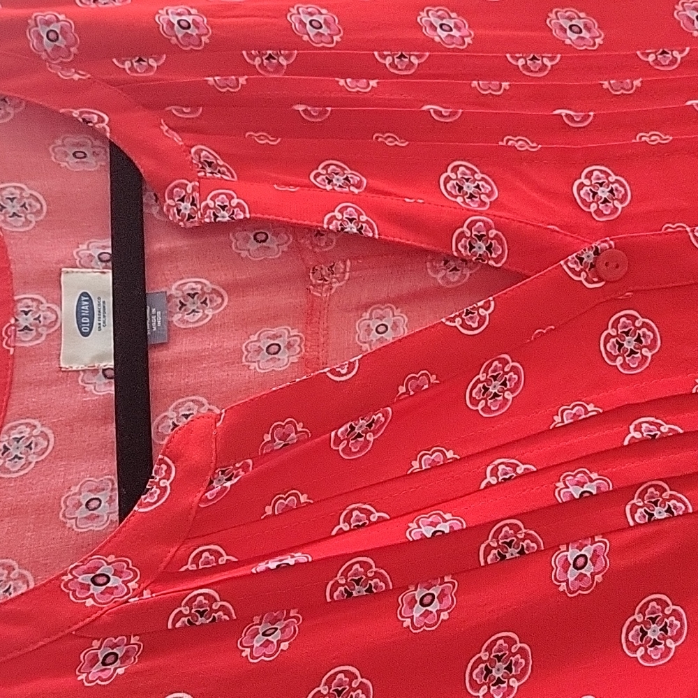 Old Navy Red Medallion Print Shift Dress sz M - Picture 2 of 4